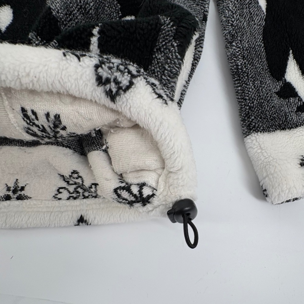 Black Mountain Fleece Jacket Womens XL White Penguin Snowflake Alaska Zip Up - Picture 7 of 9